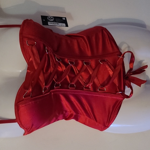 Red sexy adult lace up corset new - Picture 2 of 3